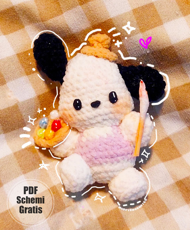 Pittore Pochacco Cane Amigurumi PDF Schema Gratis (3)