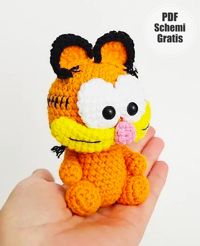 Portachiavi Garfield schema all’uncinetto gratis (1)