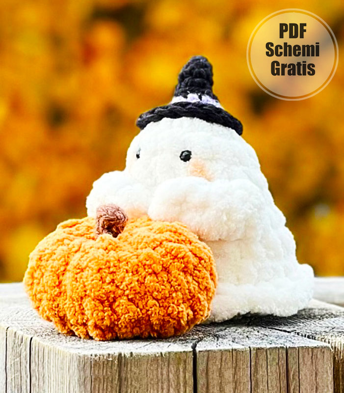 Fantasma con Zucca Amigurumi Schema Tutorial Italiano (1)