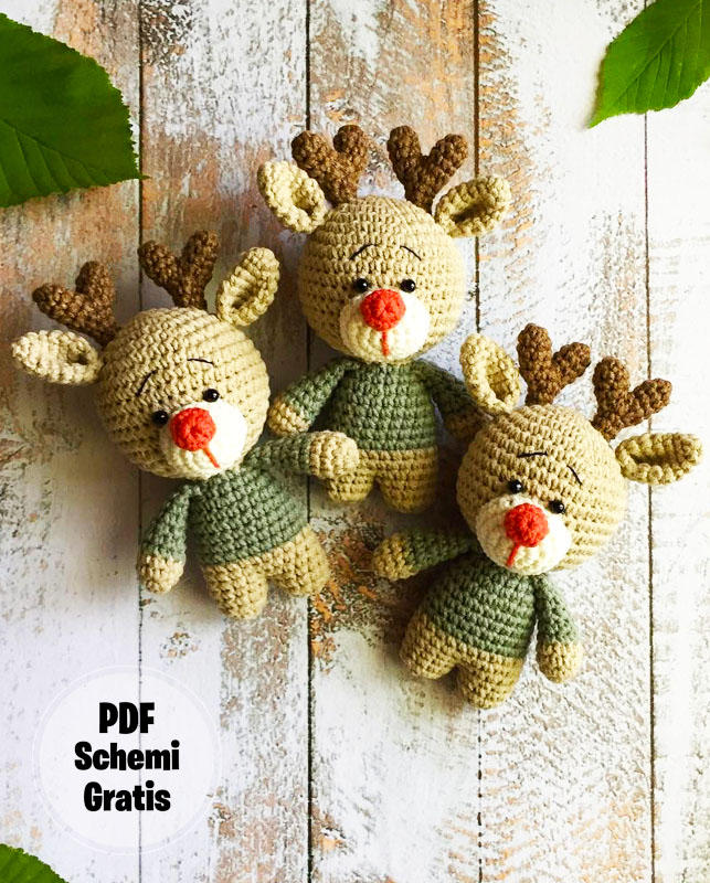 Portachiavi Renna Amigurumi Schema PDF Gratis (1)