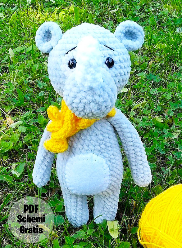 Rinoceronte di peluche Amigurumi Schema PDF Gratis (1)