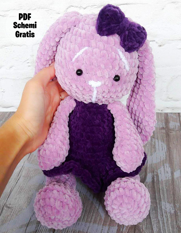 Amigurumi Peluche coniglietto viola Schema PDF Gratis (2)
