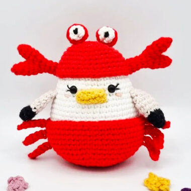 Anatra in costume da granchio Amigurumi Schema Gratis (1)