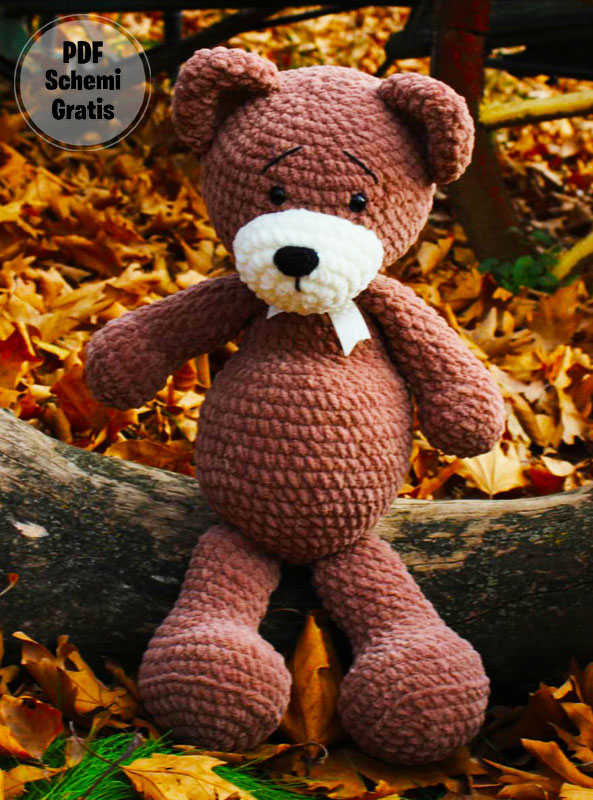 Orso bruno di peluche Amigurumi PDF Schema Gratis (2)