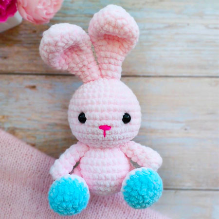 Set 3 Pezzi 1:6 Orso Snodato E Coniglietto Peluche Con Cesto - Miniature Fatte A Mano